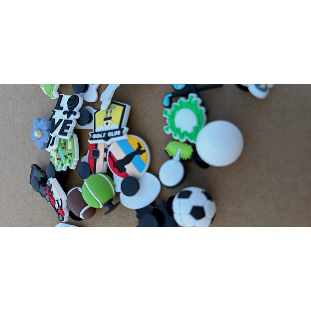 Crocs Multicolor Sports & Golf PVC Rubber Shoe Charms Set for Women